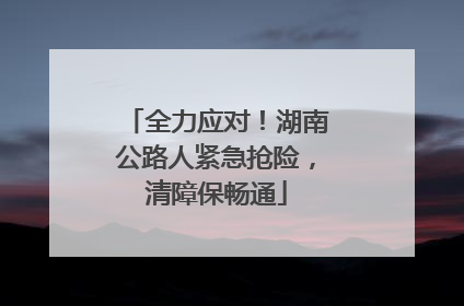 全力应对！湖南公路人紧急抢险，清障保畅通