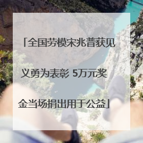 全国劳模宋兆普获见义勇为表彰 5万元奖金当场捐出用于公益