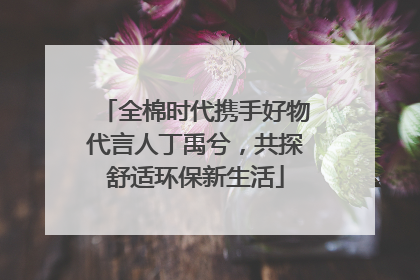 全棉时代携手好物代言人丁禹兮，共探舒适环保新生活