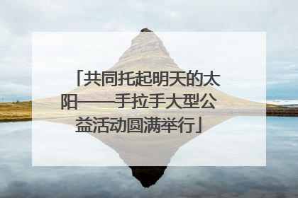 共同托起明天的太阳——手拉手大型公益活动圆满举行