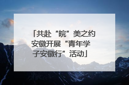 共赴“皖”美之约 安徽开展“青年学子安徽行”活动