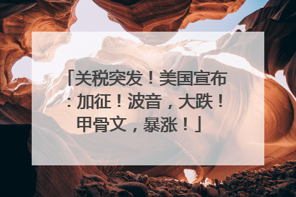 关税突发！美国宣布：加征！波音，大跌！甲骨文，暴涨！