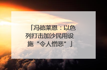 冯德莱恩：以色列打击加沙民用设施“令人憎恶”