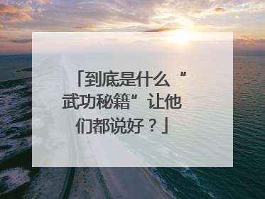 到底是什么“武功秘籍”让他们都说好？