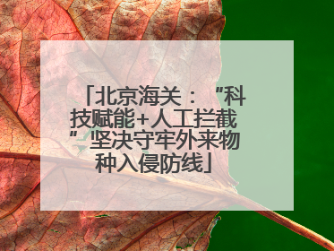 北京海关：“科技赋能+人工拦截”坚决守牢外来物种入侵防线