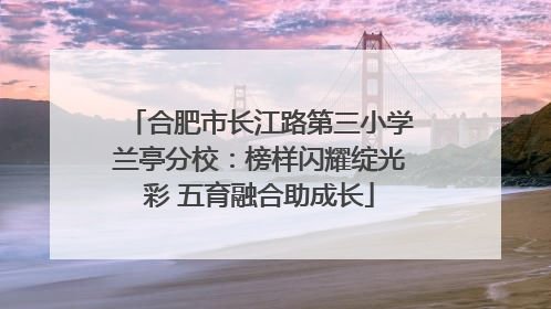 合肥市长江路第三小学兰亭分校：榜样闪耀绽光彩 五育融合助成长