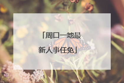 周口一地最新人事任免