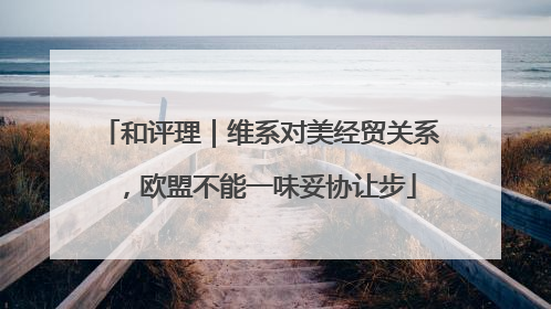 和评理｜维系对美经贸关系，欧盟不能一味妥协让步