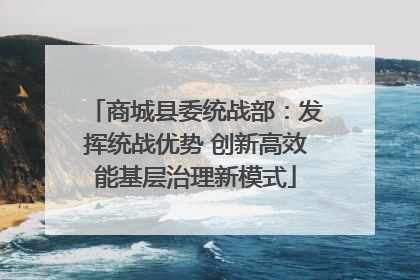 商城县委统战部：发挥统战优势 创新高效能基层治理新模式