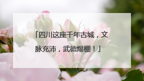 四川这座千年古城，文脉充沛，武德爆棚！