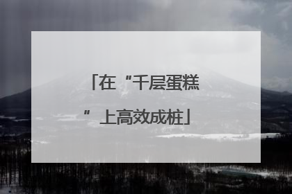 在“千层蛋糕”上高效成桩