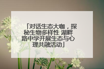 对话生态大咖，探秘生物多样性 湖畔路中学开展生态与心理共融活动