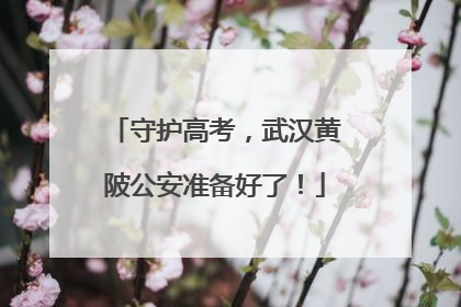 守护高考，武汉黄陂公安准备好了！