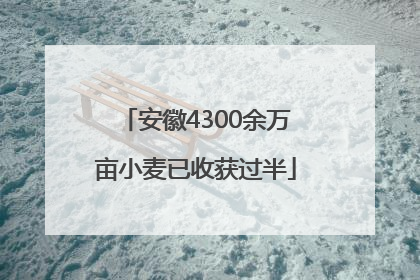 安徽4300余万亩小麦已收获过半