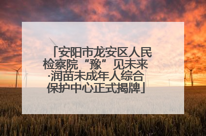 安阳市龙安区人民检察院“豫”见未来·润苗未成年人综合保护中心正式揭牌