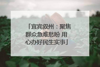 宜宾叙州：聚焦群众急难愁盼 用心办好民生实事