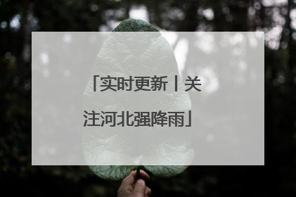 实时更新丨关注河北强降雨