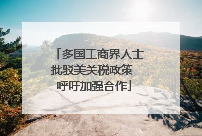 多国工商界人士批驳美关税政策 呼吁加强合作