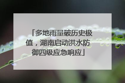 多地雨量破历史极值，湖南启动洪水防御四级应急响应