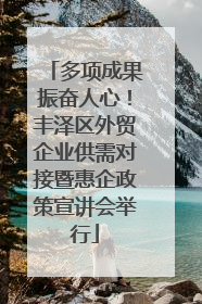 多项成果振奋人心！丰泽区外贸企业供需对接暨惠企政策宣讲会举行