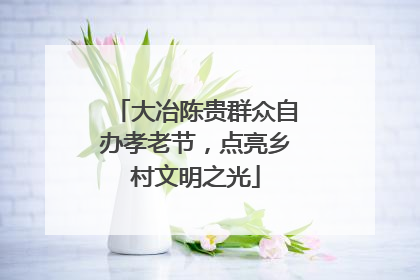大冶陈贵群众自办孝老节，点亮乡村文明之光