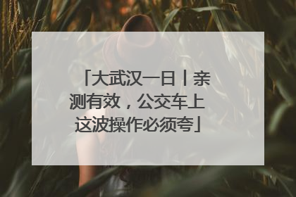 大武汉一日丨亲测有效，公交车上这波操作必须夸