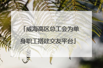 威海高区总工会为单身职工搭建交友平台