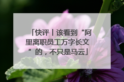 快评丨该看到“阿里离职员工万字长文”的，不只是马云
