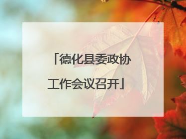德化县委政协工作会议召开
