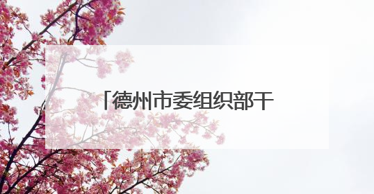德州市委组织部干部任前公示公告
