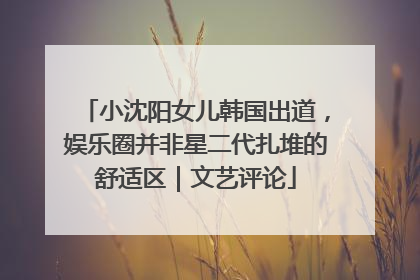小沈阳女儿韩国出道，娱乐圈并非星二代扎堆的舒适区｜文艺评论