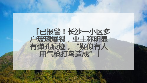 已报警！长沙一小区多户玻璃爆裂，业主称明显有弹孔痕迹，“疑似有人用气枪打鸟造成”