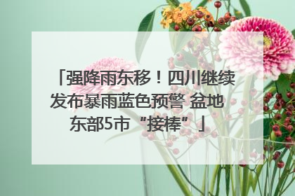 强降雨东移！四川继续发布暴雨蓝色预警 盆地东部5市“接棒”