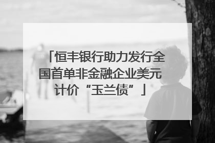 恒丰银行助力发行全国首单非金融企业美元计价“玉兰债”