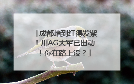 成都堵到红得发紫！川AG大军已出动！你在路上没？
