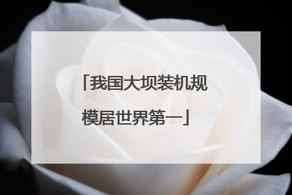 我国大坝装机规模居世界第一
