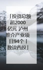 投资总额超2000亿元 泸州推介产业项目94个丨数读西投