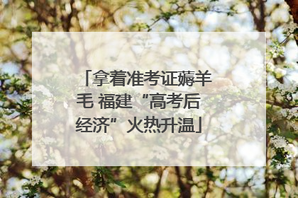 拿着准考证薅羊毛 福建“高考后经济”火热升温