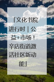 文化书院进行时｜公益+市场！辛店街道激活社区新动能