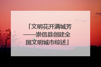 文明花开满城芳——崇信县创建全国文明城市综述