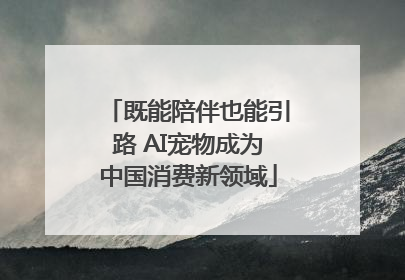 既能陪伴也能引路 AI宠物成为中国消费新领域