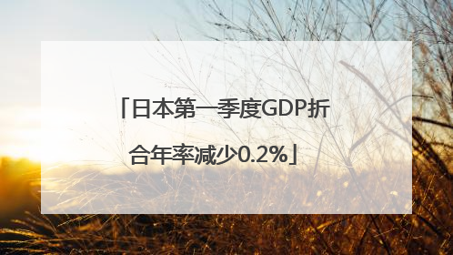 日本第一季度GDP折合年率减少0.2%