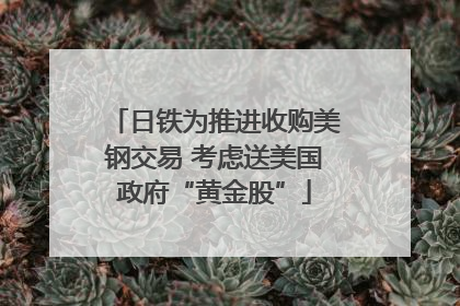 日铁为推进收购美钢交易 考虑送美国政府“黄金股”