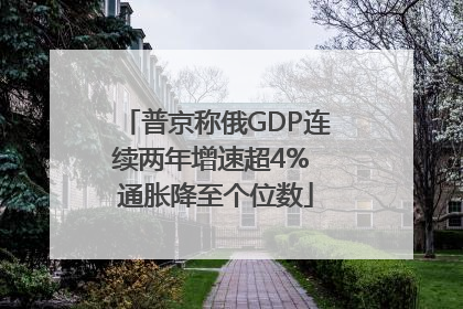 普京称俄GDP连续两年增速超4% 通胀降至个位数