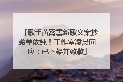 歌手黄霄雲新歌文案抄袭单依纯！工作室凌晨回应：已下架并致歉