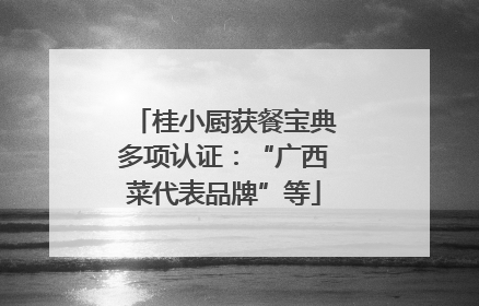 桂小厨获餐宝典多项认证：“广西菜代表品牌”等