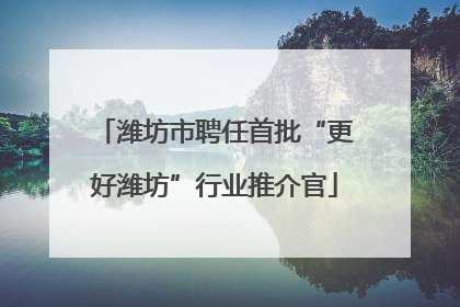 潍坊市聘任首批“更好潍坊”行业推介官