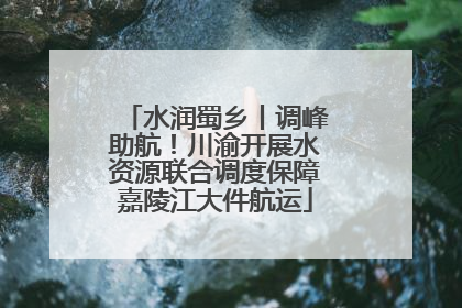 水润蜀乡丨调峰助航！川渝开展水资源联合调度保障嘉陵江大件航运