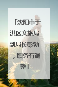 沈阳市于洪区文旅局副局长彭勃，职务有调整