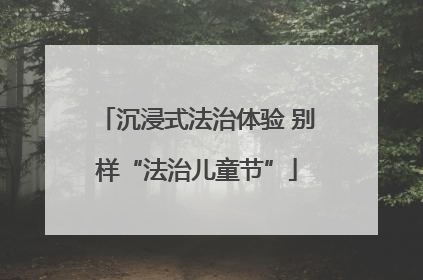 沉浸式法治体验 别样“法治儿童节”